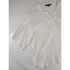 Marc NY Large | Oversized Baggy Linen Blend Basic Blouse Top Granola Minimalist